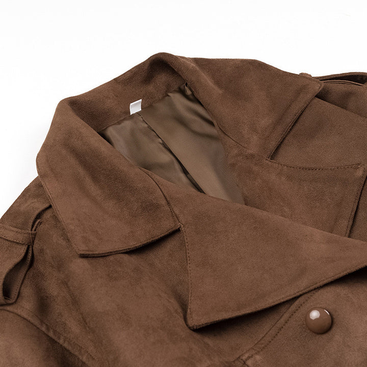 Elegant women's transitional jacket with reversible belt and tailored waist Lune London