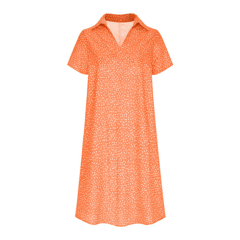 Shirt dress for ladies with polo collar and lightweight breathable fabric Lune London
