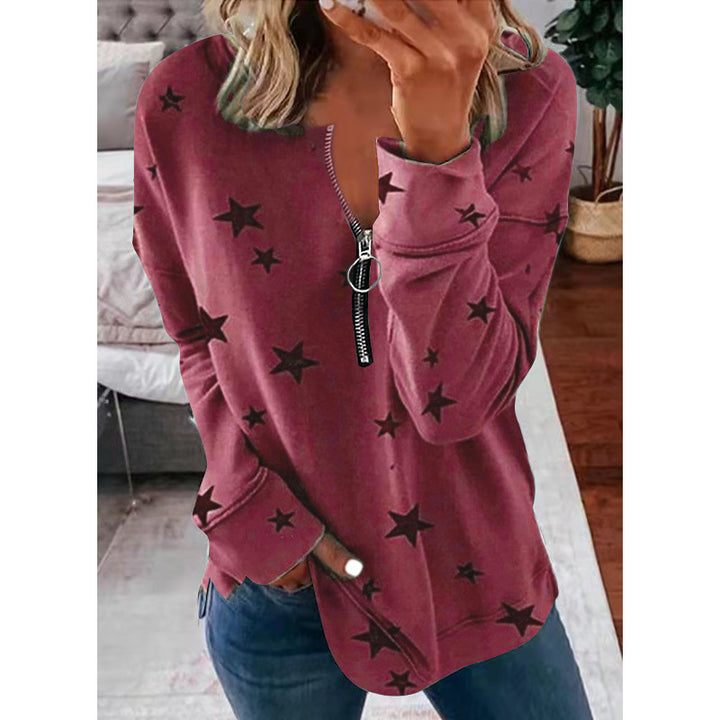 Women's hoodie with zip and star pattern Lune London