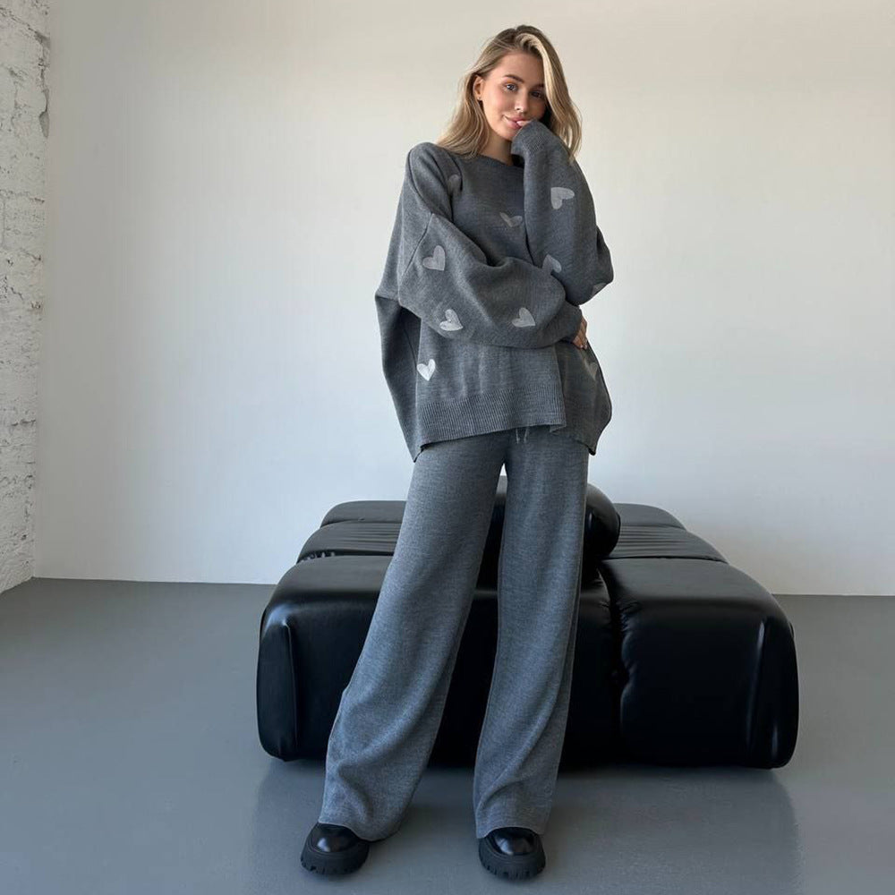 Oversized sweater for women with heart pattern Lune London