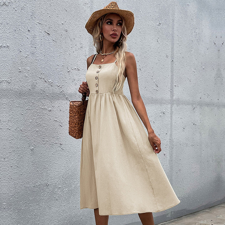 Chic and Stylish Button Midi Dress