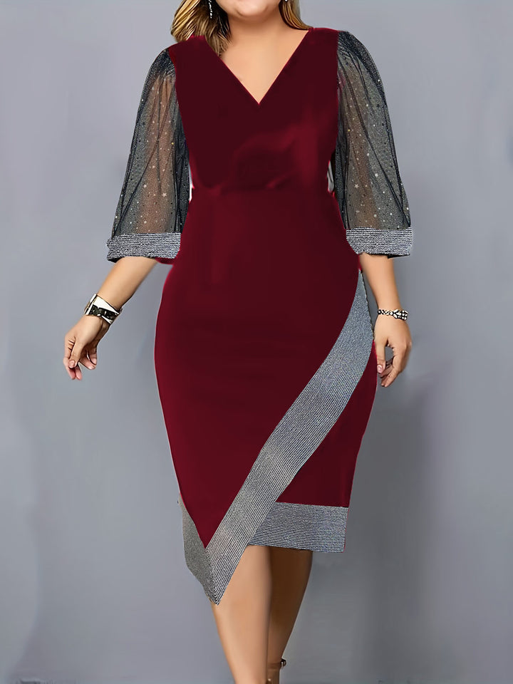 Ladies Elegant Dress Sleeveless V Neck Lune London