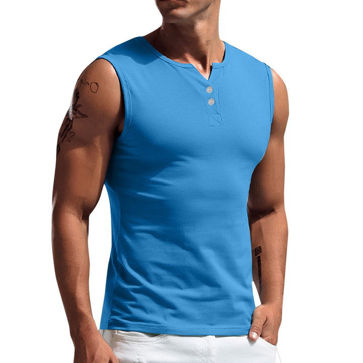 Men's tank top with balanced fit and practical snap buttons Chic and Style