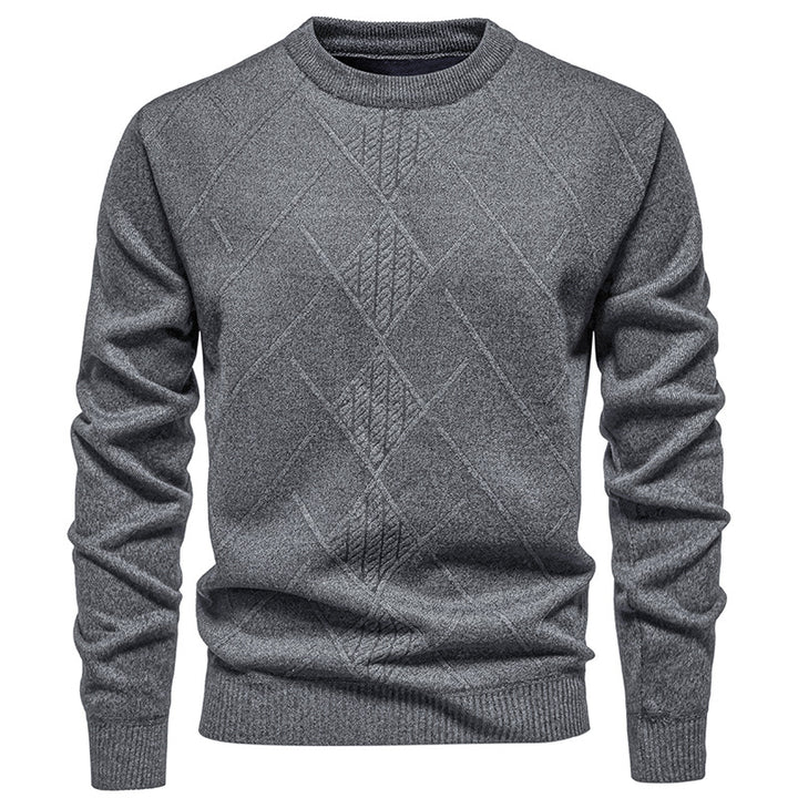 Fine knit sweater for men with relief pattern and round neck Lune London