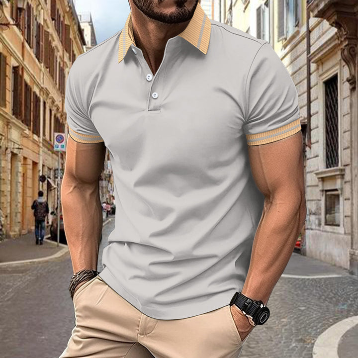 Stylish performance polo for men with contrasting collar Lune London