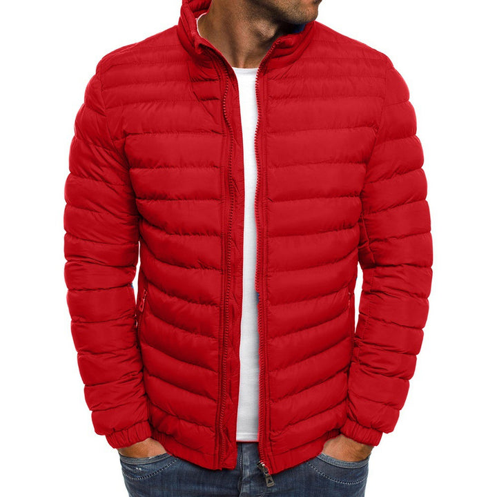 Lightweight quilted jacket for men with high collar and functional pockets Lune London