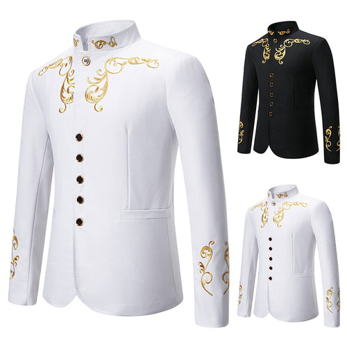 Men's Blazer Elegant with a Superb Golden Embroidery Lune London