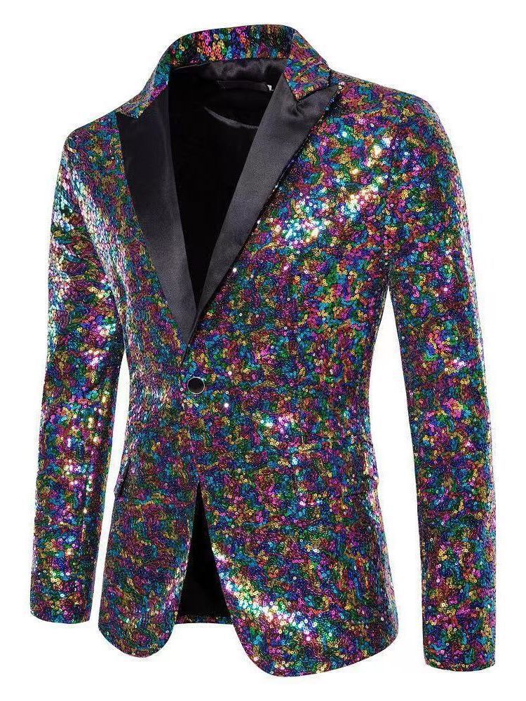 Elegant sequin blazer for men with refined decorative accents Lune London