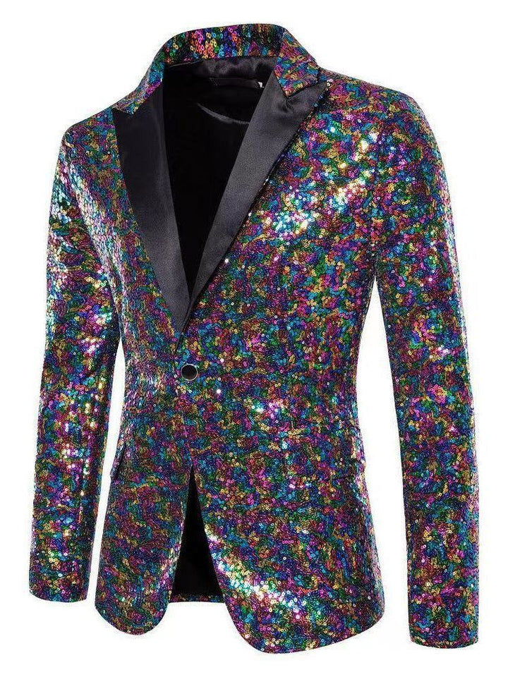 Elegant sequin blazer for men with refined decorative accents Lune London
