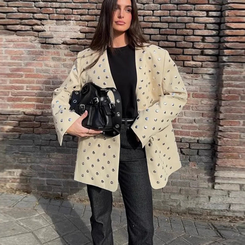 Oversized blazer for women with luxurious applications Lune London
