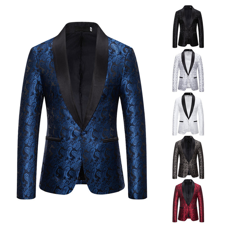 Veste de smoking élégante pour hommes avec motif jacquard floral Lune London
