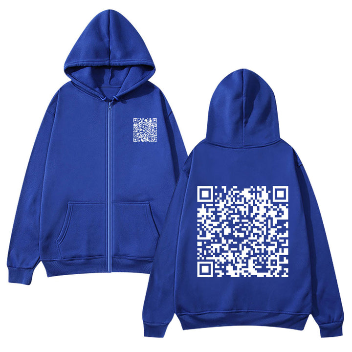 Women's hoodie jacket with QR code design and soft fleece Lune London