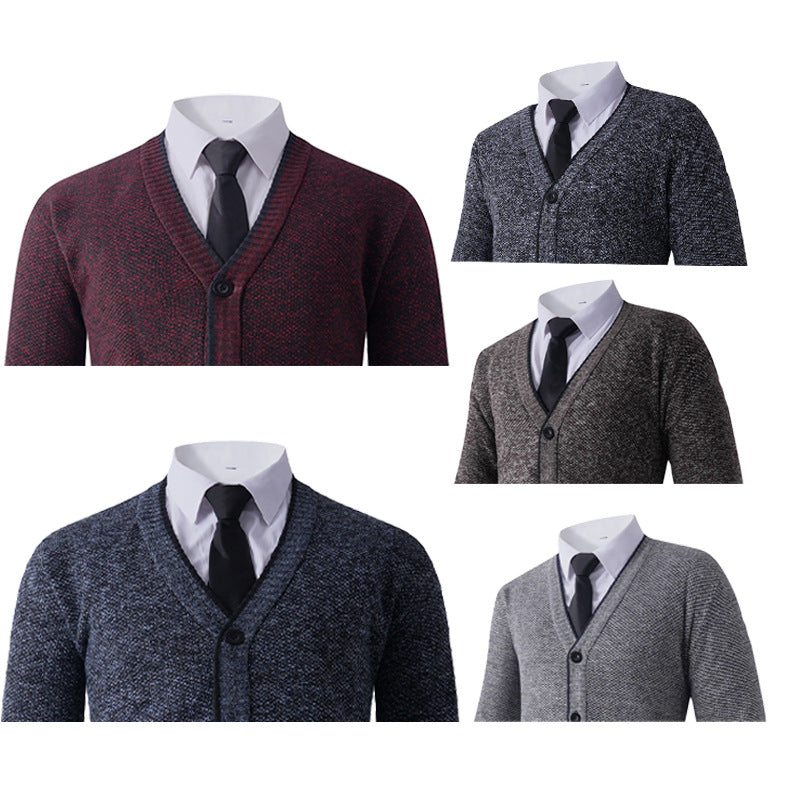 Men's knit jacket with V-neck and classic design Lune London
