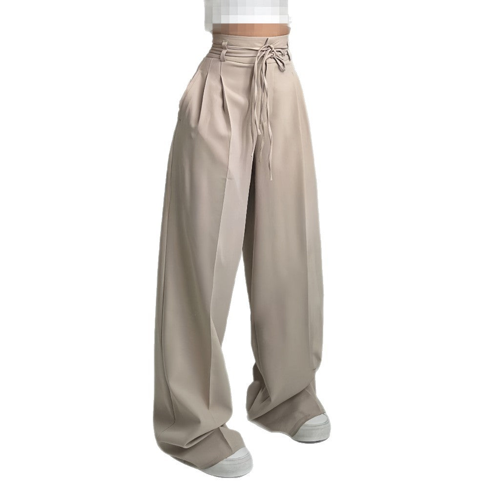 Loose chino pants for women with fitted belt Lune London