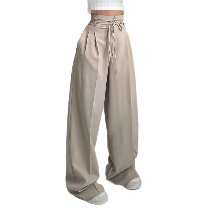 Loose chino pants for women with fitted belt Lune London