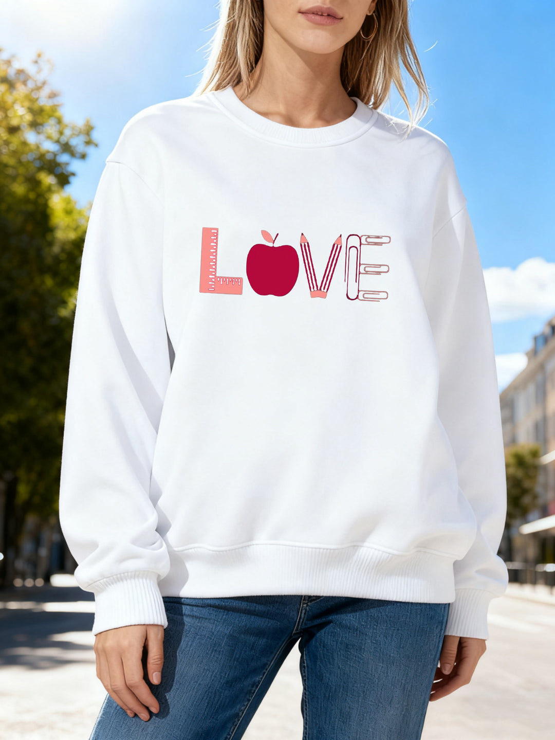 Sweat-shirt pour femmes avec motif créatif d'amour Chic & Stil