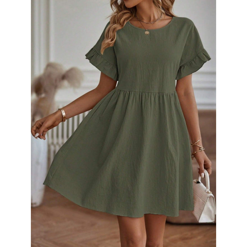 Summer dress for women with ruffled hem Lune London