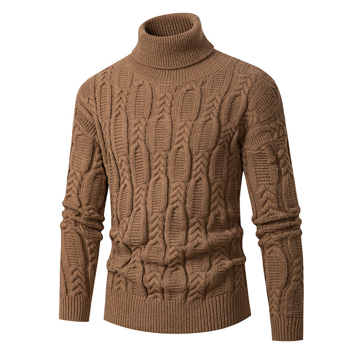 High-quality turtleneck pullover for men with embossed pattern Lune London