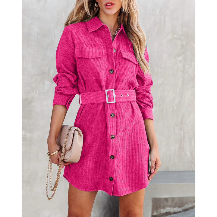 Women's shirt dress with a comfortable cut and practical buttons