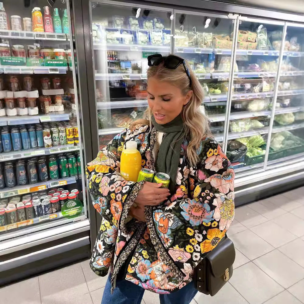 Women's jacket with a floral design and a cozy interior Lune London