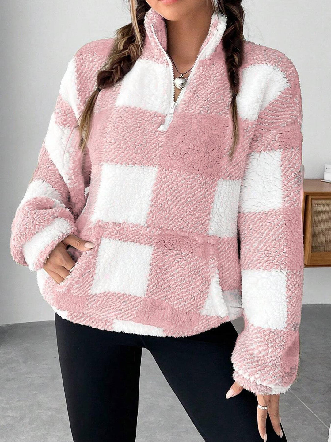 Fleece jacket for women with zipper and pockets Lune London