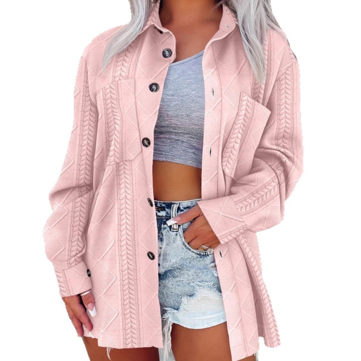 Oversized shirt jacket for women with textured design Lune London