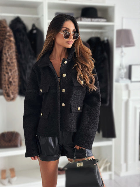 Teddy jacket for women with practical pockets and elegant button details Lune London