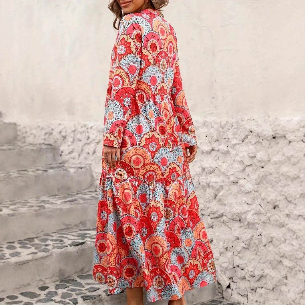 Long sleeve beach dress for women with playful pattern Lune London