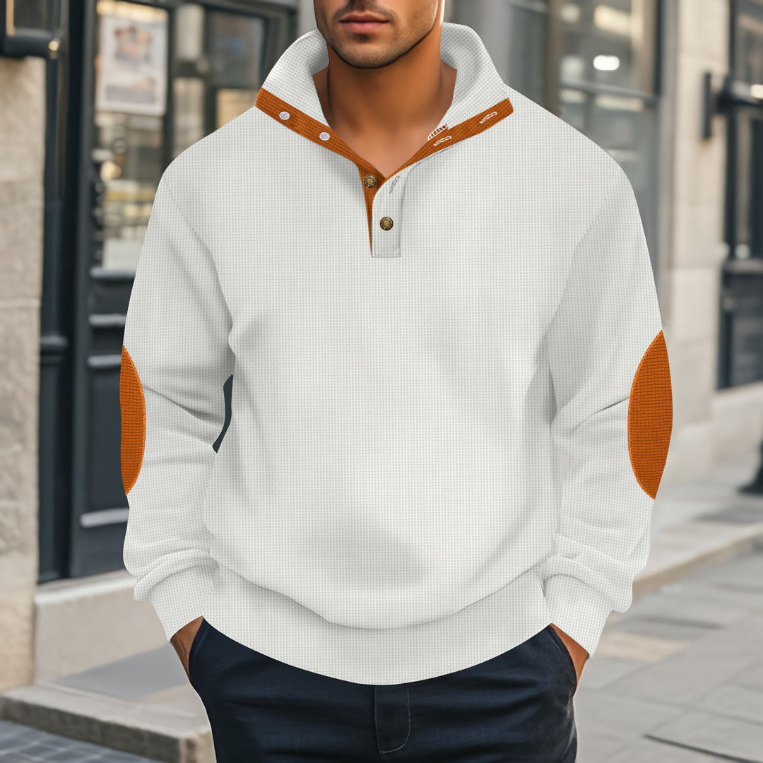 Men's Henley sweater with textured design and contrasting accents Lune London