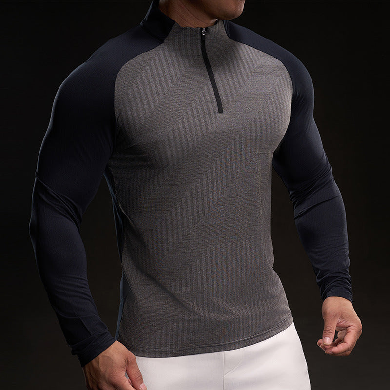 Men's Long Sleeve Sports Top with High Collar Lune London