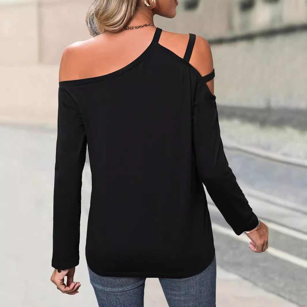 Top féminin avec un design à épaules dénudées et des bretelles à la mode Chic & Stil