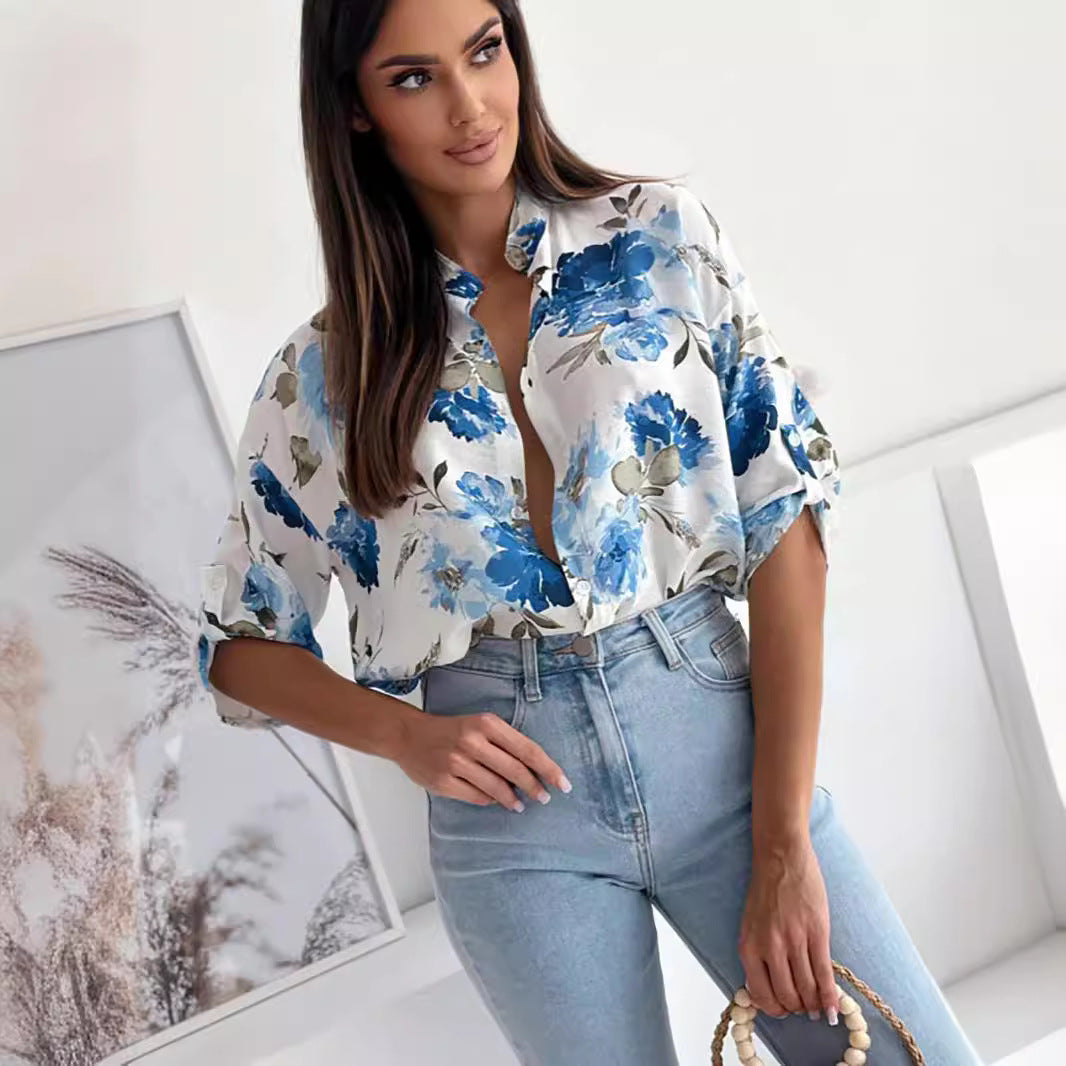 Blouse for women with floral design and casual fit Lune London