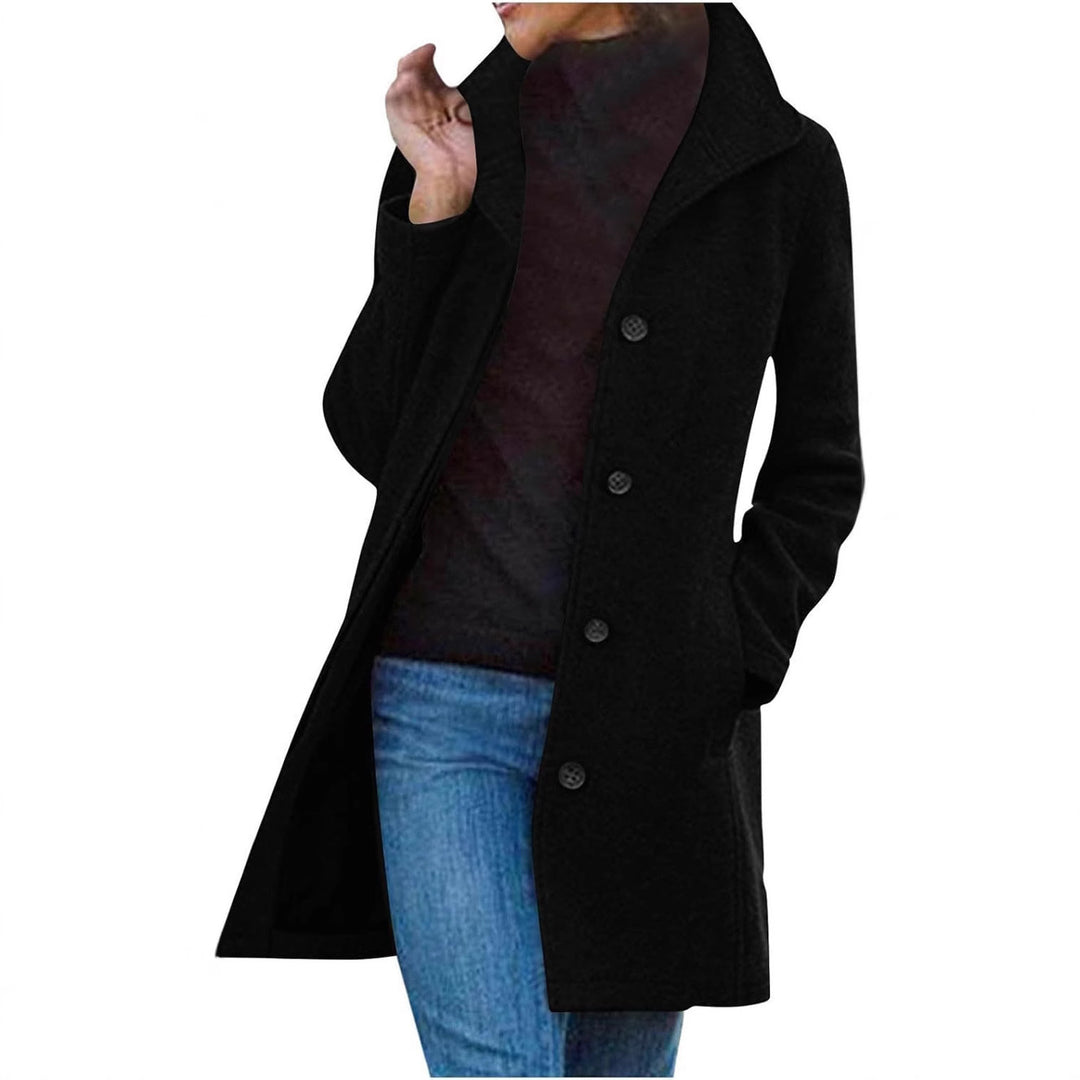 Ladies Elegant and Comfortable Transitional Coat with a High Collar and Practical Pockets Lune London