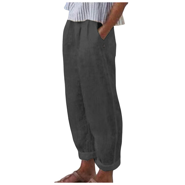 Comfortable linen trousers for women with a relaxed fit and side pockets Lune London