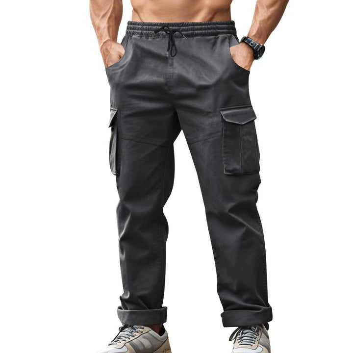 Men's cargo pants with functional side pockets and elastic waistband Lune London