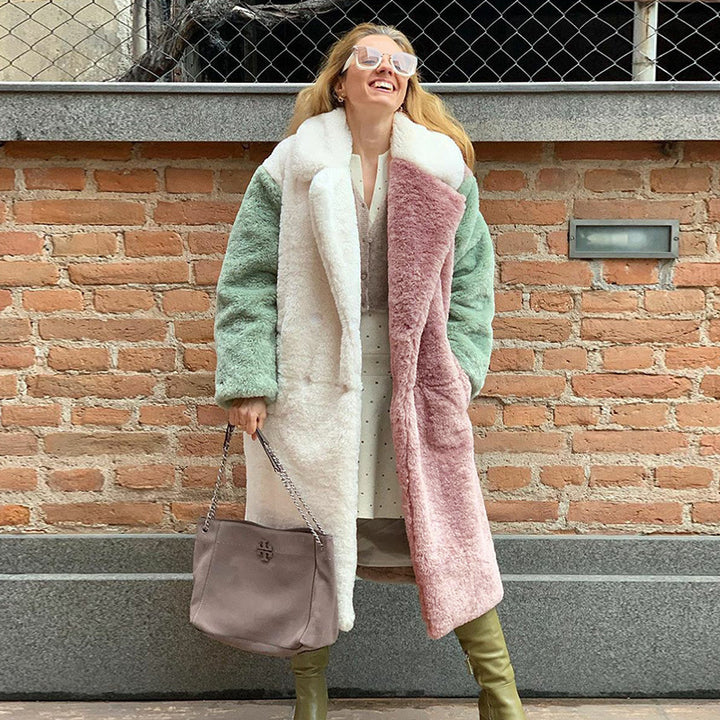 Long coat for women in soft teddy fur Lune London