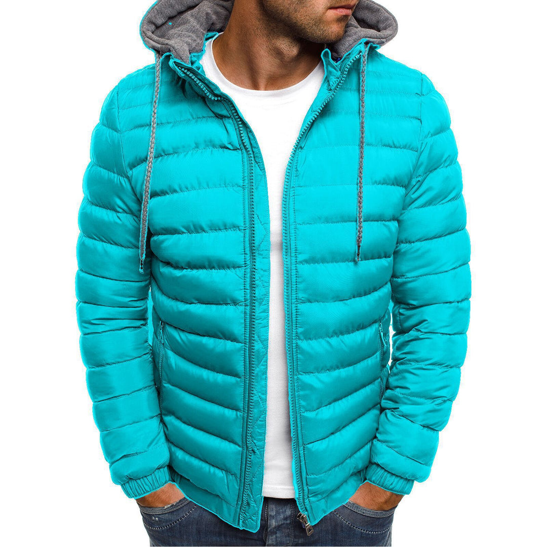 Men's lightweight quilted jacket with removable hood and soft interior Lune London