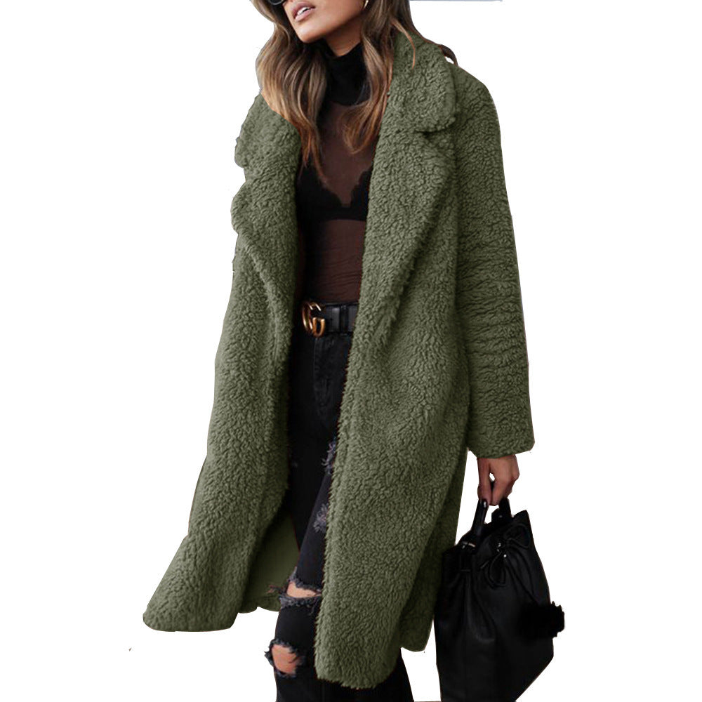 Cozy teddy coat for ladies with elegant lapels and practical pockets Lune London
