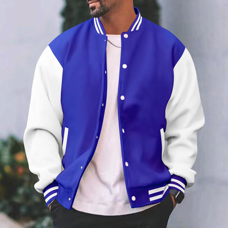 Men's college jacket with contrasting sleeves and classic cuffs Chic and style