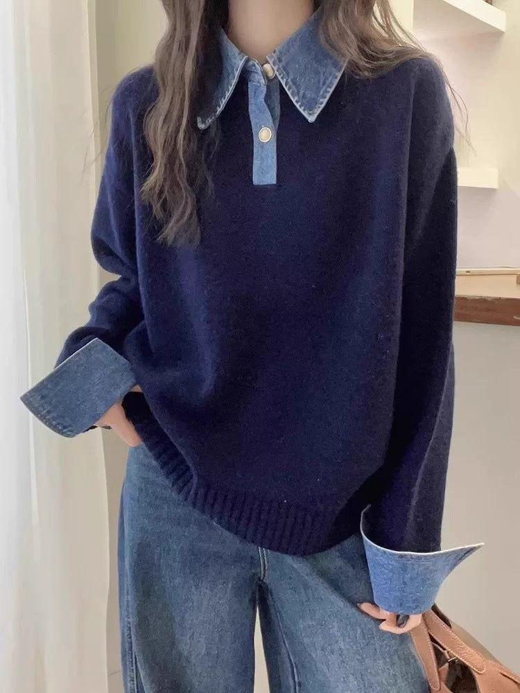 Pull confortable pour femmes avec col sportif Chic & Stil