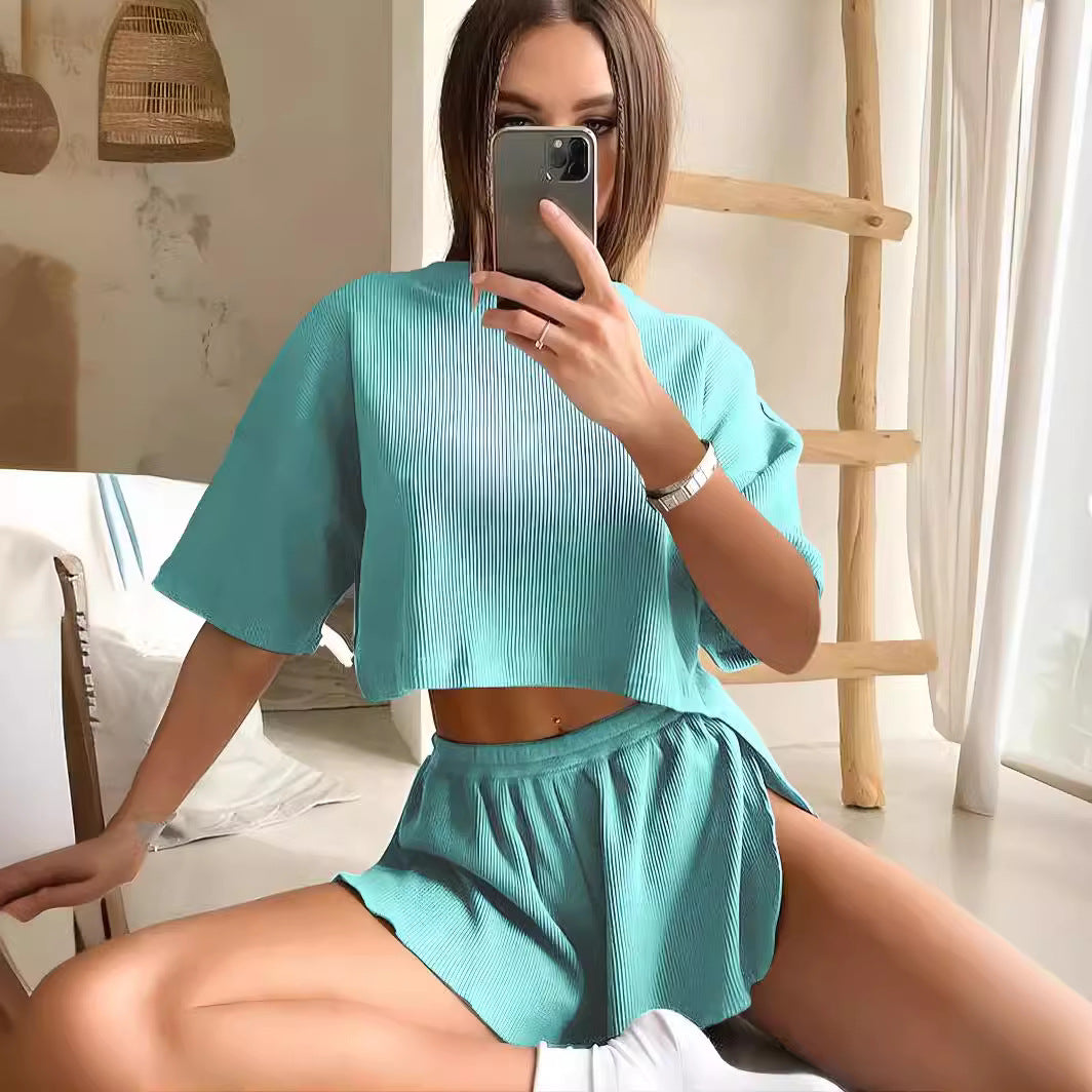 Ladies Soft Pleated Lounge Set Lune London