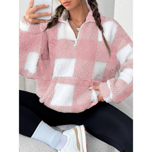 Women fleece sweater with high collar Lune London