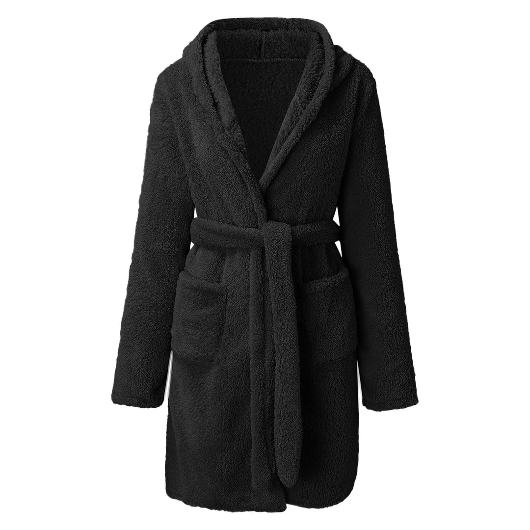 Ladies Cozy Robe with Hood and Practical Pockets Lune London