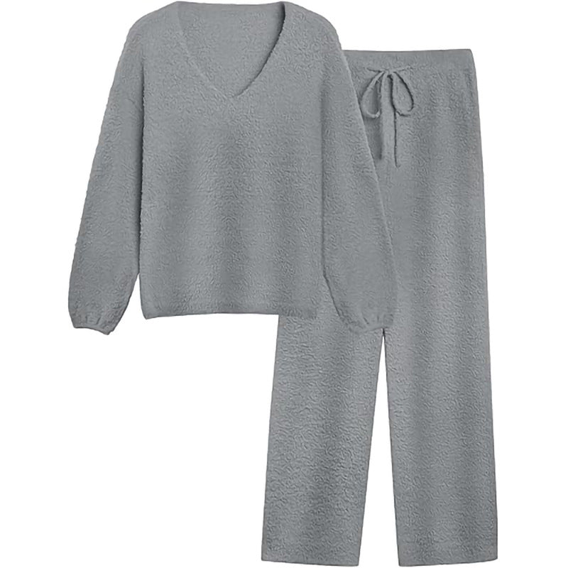 Ladies Casual V Neck Loungewear Set Lune London