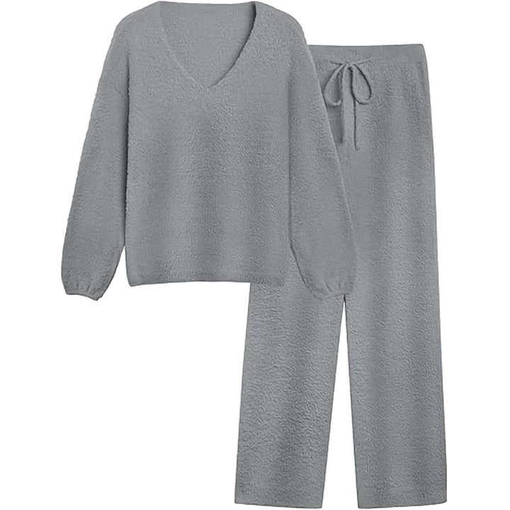 Ladies Casual V Neck Loungewear Set Lune London