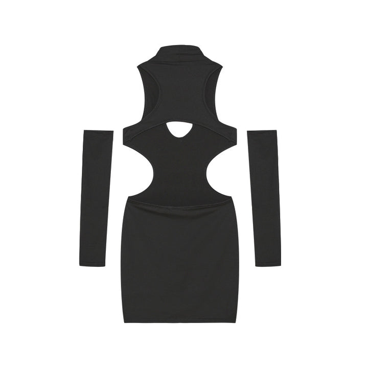 Mini dress with cutout for women with matching sleeves Lune London