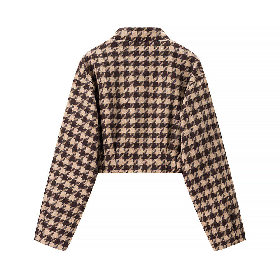 Lune London houndstooth design ladies cropped jacket