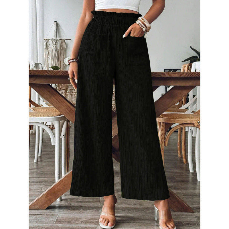 Airy palazzo pants for women with elastic waistband and large pockets Lune London