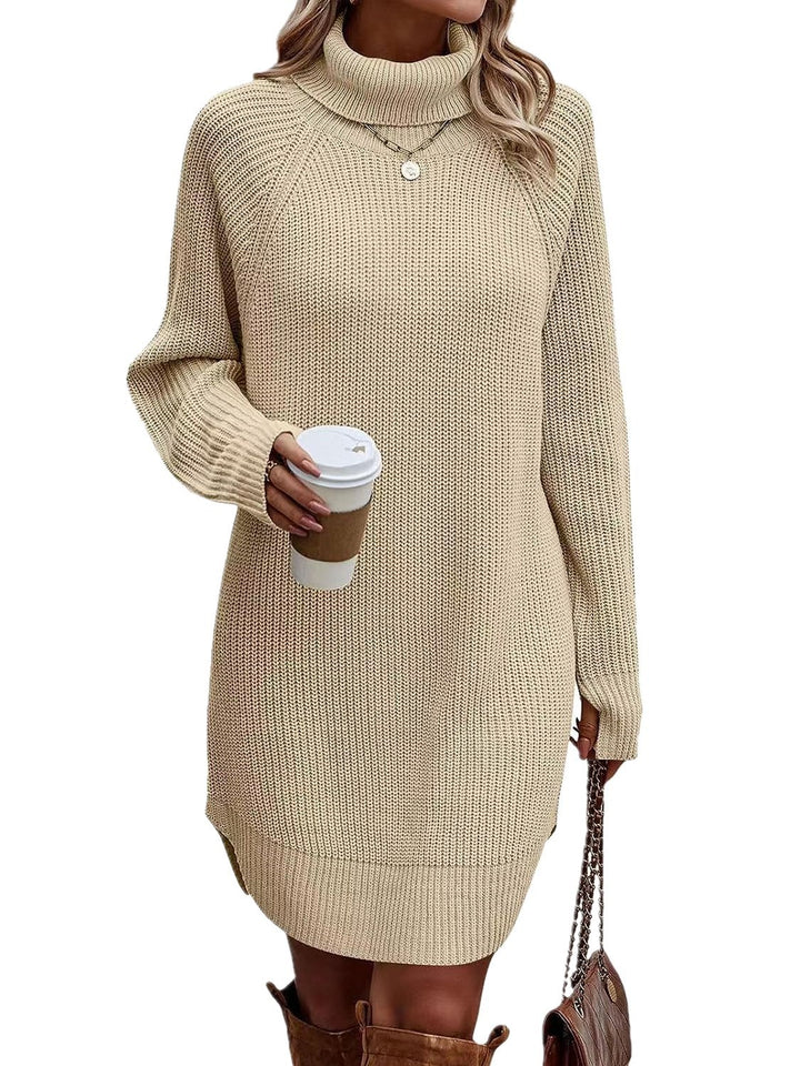Knit dress for women with high collar Lune London