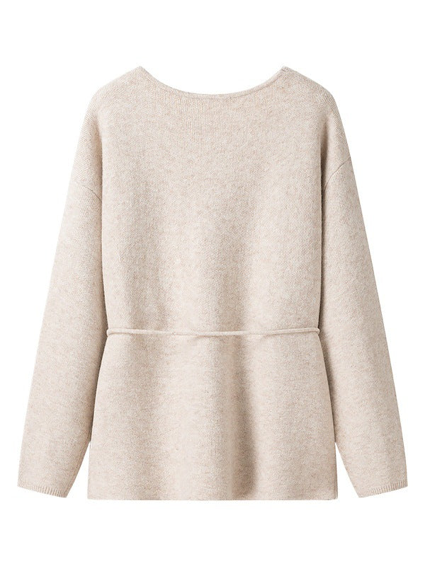 Comfortable cardigan jacket for women with a fitted waist and wide V-neck Lune London